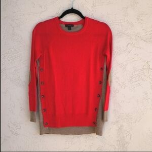 J. CREW Side Buttons Elbow Patch Pullover Sweater Top Size XXS